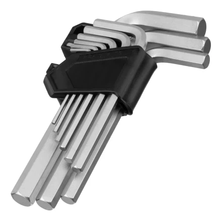 Набор ключей имбусовых, HEX, 2-12 мм, CrV, 9 шт. Сибртех 123677 купить в Магнитогорске