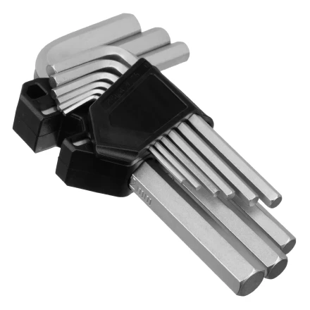 Набор ключей имбусовых, HEX, 2-12 мм, CrV, 9 шт. Сибртех 123677 купить в Магнитогорске