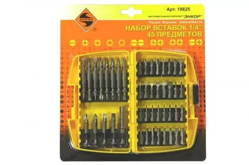 Набор вставок 1/4 45 предметов Энкор 19825 купить в Магнитогорске