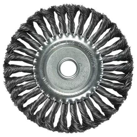 Щетка для УШМ 175 мм, посадка 22,2 мм, плоская, крученая металлическая проволока  MATRIX 74636 купить в Магнитогорске