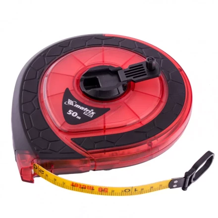 Рулетка геодезическая 50 м х 15 мм закрытый корпус фибергласовая лента двусторонняя шкала Pro Matrix 31272 купить в Магнитогорске