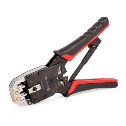 Кримпер многофункциональный КВТ HT-106E с 3 встроенными модулями для обжима RJ-45, RJ-12, RJ-11 (86603) купить в Магнитогорске