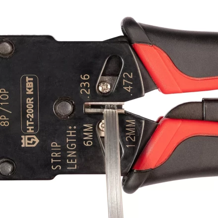 Кримпер многофункциональный КВТ HT-106E с 3 встроенными модулями для обжима RJ-45, RJ-12, RJ-11 (86603) купить в Магнитогорске