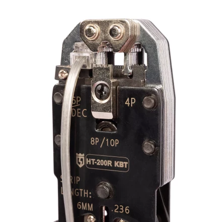 Кримпер многофункциональный КВТ HT-106E с 3 встроенными модулями для обжима RJ-45, RJ-12, RJ-11 (86603) купить в Магнитогорске