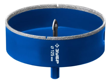 ЗУБР АГК d 125 мм (центр. сверло, трехгр. хвост, Р60), Алмазная коронка, Профессионал (29850-125) купить в Магнитогорске