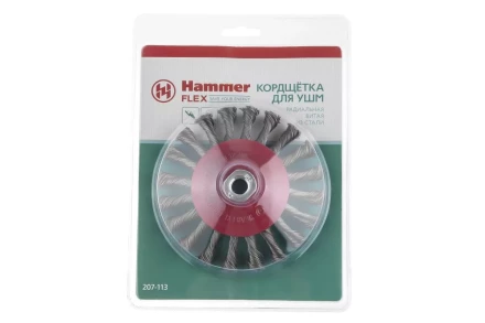 Кордщетка HAMMER тарелка 125мм для УШМ витая сталь (207-113) купить в Магнитогорске