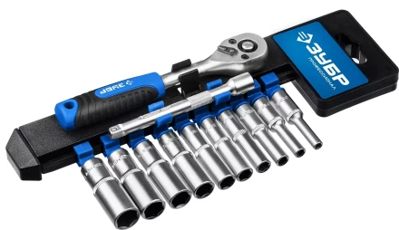 ЗУБР ТМ-12У, 12 предм., (1/4), набор торцовых головок, Профессионал (27651-H12) купить в Магнитогорске