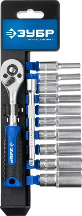 ЗУБР ТМ-12У, 12 предм., (1/4), набор торцовых головок, Профессионал (27651-H12) купить в Магнитогорске