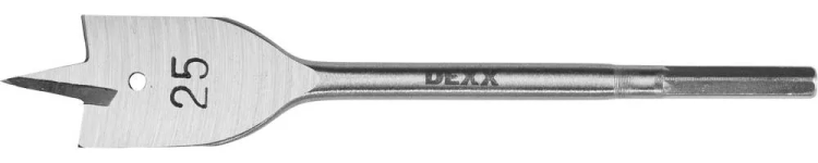 Сверло по дереву перовое, шестигранный хвостовик, DEXX 2945-25, d=25мм 2945-25 купить в Магнитогорске