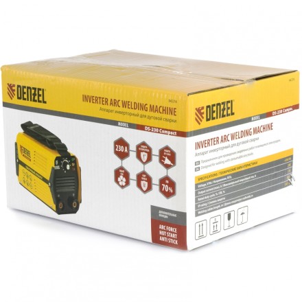 Аппарат инверторный дуговой сварки DENZEL DS-230 Compact 94374 купить в Магнитогорске