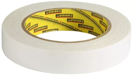 Двухсторонняя клейкая лента на вспененной основе, STAYER Professional 12231-25-05, белая, 25мм х 5м 12231-25-05 купить в Магнитогорске