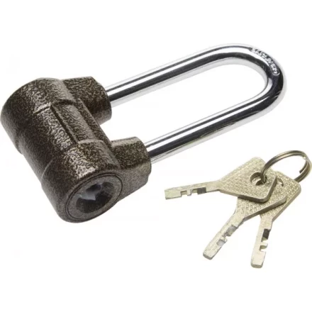 Замок навесной ЗУБР &quot;МАСТЕР&quot; облегченный, дисковый механизм секрета, ключ 7 PIN, удлиненная дужка d-10мм, 60мм 3720-4-01_z01 купить в Магнитогорске