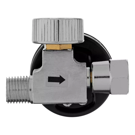 Регулятор давления с манометром для краскораспылителя Denzel K1500, 12 бар, 1/4&quot;, 57001 купить в Магнитогорске