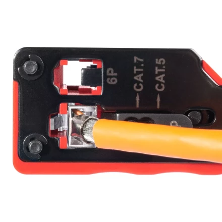 Кримпер многофункциональный КВТ JT-04А с 2 встроенными модулями для обжима RJ-45 (Cat 7), RJ-12, RJ-11 (89439) купить в Магнитогорске
