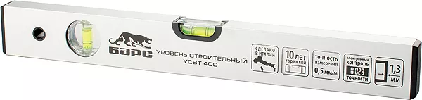 Уровень алюминиевый 1800 мм толщина профиля 1.3 мм 2 глазка  БАРС 35138 купить в Магнитогорске