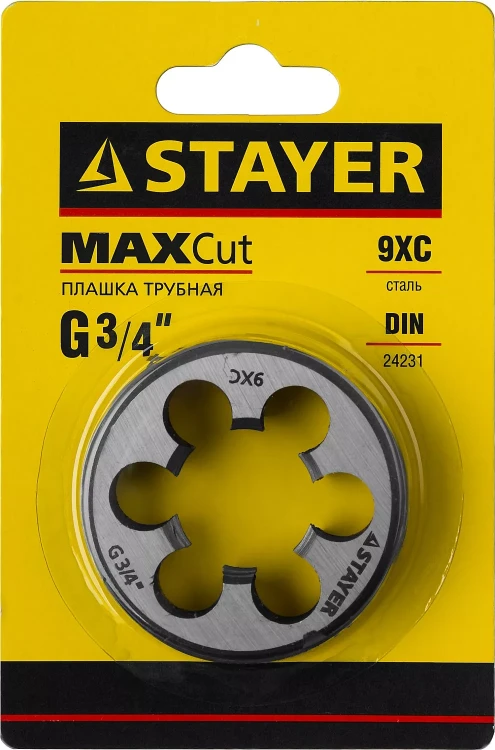 Плашка круглая ручная STAYER "MASTER", сталь 9ХС, для трубной резьбы G 3/4`` 28029-3/4 купить в Магнитогорске