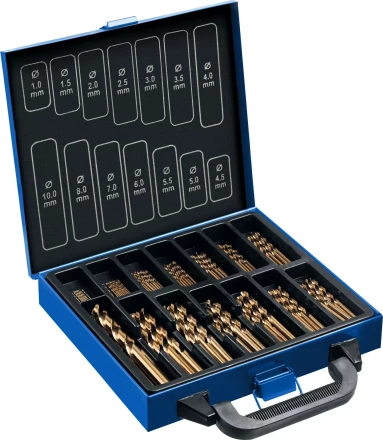 ЗУБР Кобальт, 99 шт, (1-10 мм), сталь Р6М5К5, класс А, мет.бокс, набор сверл по металлу, Профессионал (29626-H99) купить в Магнитогорске