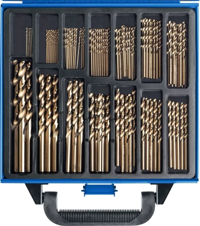 ЗУБР Кобальт, 99 шт, (1-10 мм), сталь Р6М5К5, класс А, мет.бокс, набор сверл по металлу, Профессионал (29626-H99) купить в Магнитогорске