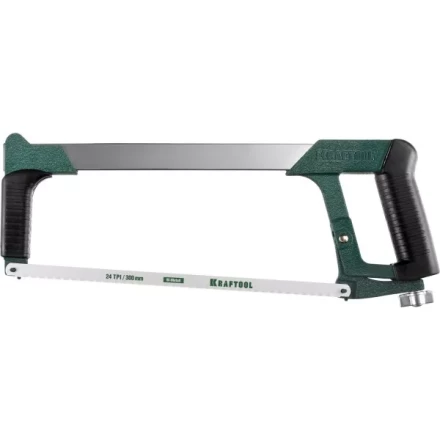 Ножовка по металлу KRAFTOOL &quot;PRO-Kraft&quot;, 185 кг рычажное натяжение,обрезиненные рукоятки, биметаллическое полотно, 300 мм 15801_z01 купить в Магнитогорске