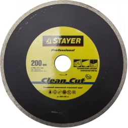 Круг отрезной алмазный STAYER &quot;PROFESSIONAL&quot;, сплошной, влажная резка, для электроплиткореза, 25,4х200мм 3665-200_z01