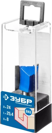 ЗУБР 24 x 25 мм, хвостовик 8 мм, фреза пазовая прямая, Профессионал (28753-24-25) купить в Магнитогорске