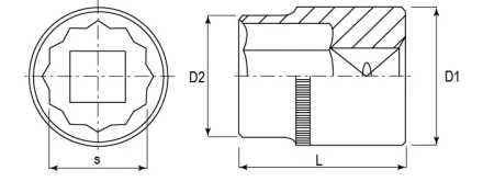 Головка торцевая 12-гранная 1/2&quot;DR 17 мм S04H4917 Jonnesway 47413 купить в Магнитогорске