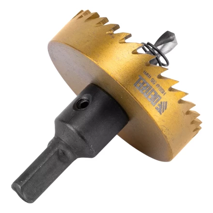 Коронка по металлу HSS, 55 мм, нитридтитановое покрытие Denzel 724118 купить в Магнитогорске