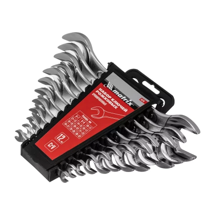 Набор ключей рожковых Matrix 15278, 6 х 32 мм, 12 шт., CrV, хромированные купить в Магнитогорске