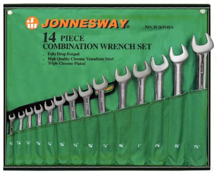 Набор ключей комбинированных 3/8"-1-1/4" 14предметов  Jonnesway W26414S 49030 купить в Магнитогорске