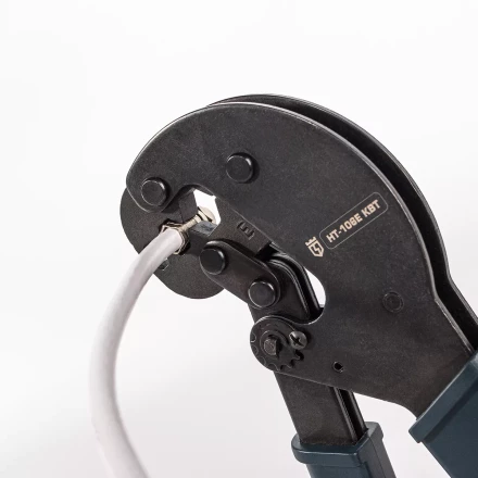 Пресс-клещи КВТ HT-106E для опрессовки F и BNC разъемов на коаксиальный кабель RG-58, RG-6, RG-11, RG-213 (85138) купить в Магнитогорске