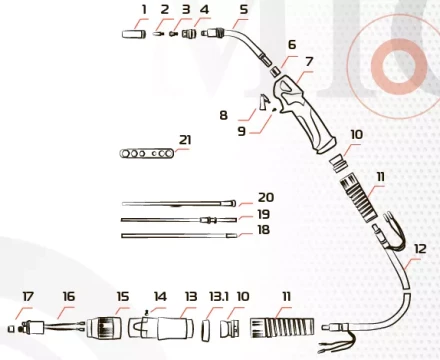 Гусак к горелке MIG 26KD MF0181 Ref Aurora купить в Магнитогорске