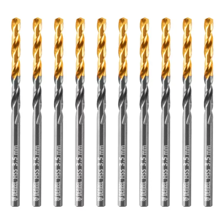 Сверло по металлу, 3,5 мм, HSS-Tin, Golden Tip, 10 шт. Denzel 717207 купить в Магнитогорске