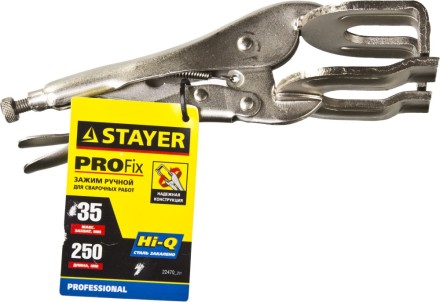 Зажим STAYER &quot;PROFI&quot; &quot;PRO-Fix&quot; ручной, сварщика, 250x35мм 22470_z01 купить в Магнитогорске