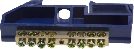 Шина СВЕТОЗАР нулевая на DIN-изоляторе, макс. ток 100А, 5,2мм, 8 полюсов 49807-08 купить в Магнитогорске