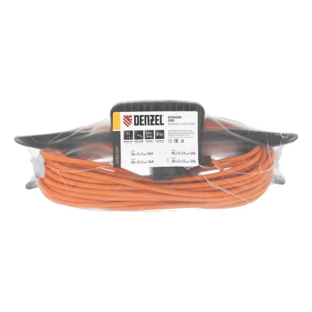 Удлинитель-шнур силовой Denzel Garden Series 37404, б/з, ПВС, 20м, 1 розетка, 2 x 1,5 мм, 3 м купить в Магнитогорске