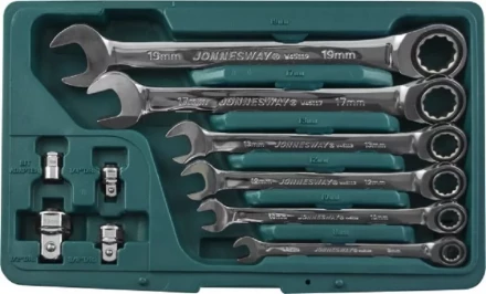 Набор ключей комбинированных трещеточных  8-19мм  адаптеры 10предметов Jonnesway W45110S 48879 купить в Магнитогорске