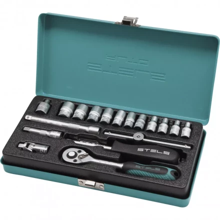 Набор торцевых головок с трещоткой 1/4 18 предметов Stels 13573 купить в Магнитогорске