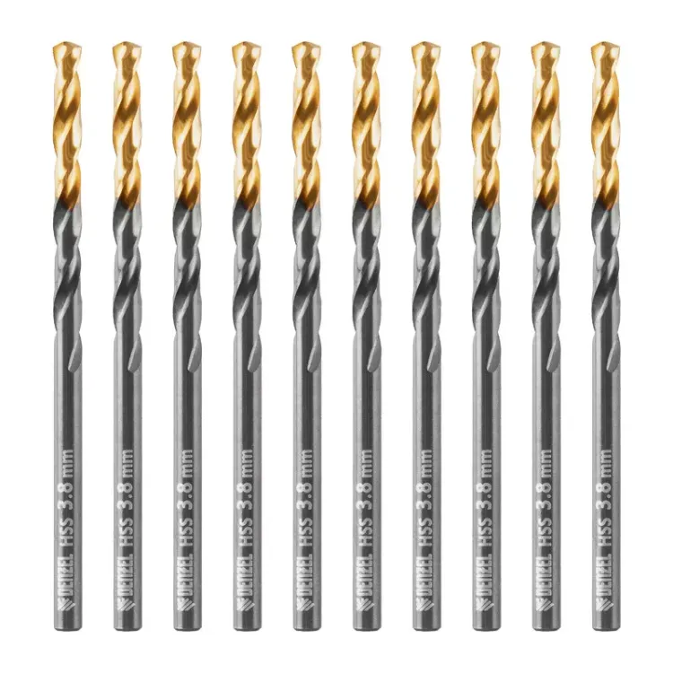 Сверло по металлу, 3,8 мм, HSS-Tin, Golden Tip, 10 шт. Denzel 717208 купить в Магнитогорске
