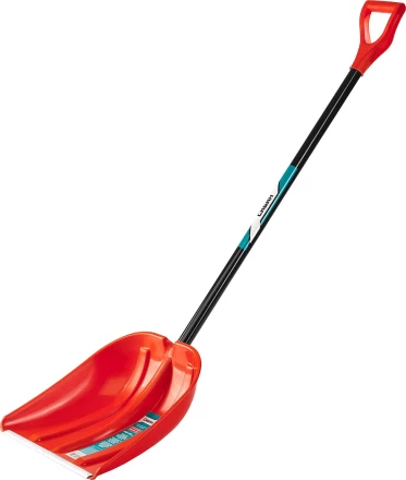 Лопата снеговая пластиковая с алюминиевой планкой, с алюминиевым черенком и V-ручкой, 410мм, оранжевая, СИБИН 421845 421845 купить в Магнитогорске