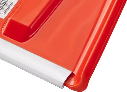 Лопата снеговая пластиковая с алюминиевой планкой, с алюминиевым черенком и V-ручкой, 410мм, оранжевая, СИБИН 421845 421845 купить в Магнитогорске