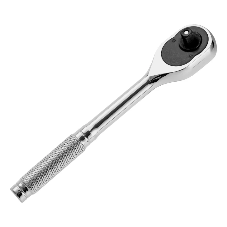 Ключ-трещотка 1/4", 45 зубьев, цельнометаллический, с быстрым сбросом, CrV, хром// Сибртех 14014 купить в Магнитогорске
