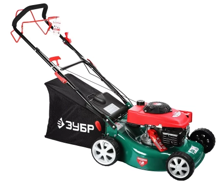 Газонокосилка ЗУБР бензиновая, самоход, 10 ступ. (25-75мм), 60л травосборник, 135см3, 460мм, 3.3кВт ЗГКБ-460СТ купить в Магнитогорске