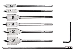 Набор сверл перовых по дереву 10-12-16-18-20-25 мм 6 шт удлинитель 300 мм MATRIX 70406