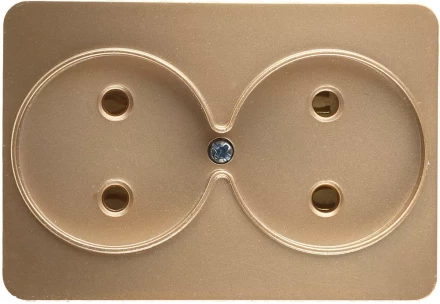Розетка СВЕТОЗАР &quot;ГАММА&quot; без заземления, двойная, без вставки и рамки, цвет золотой металлик, 16А/~250В SV-54102-GM купить в Магнитогорске