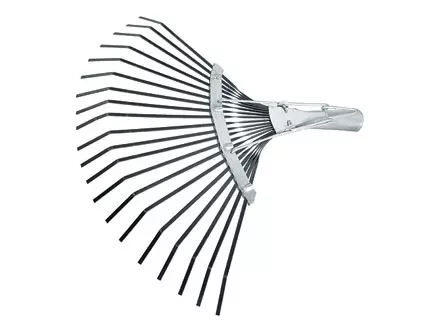 Грабли веерные 20 зубьев без черенка оксидированные плоский зуб  СИБРТЕХ Россия 61778 купить в Магнитогорске