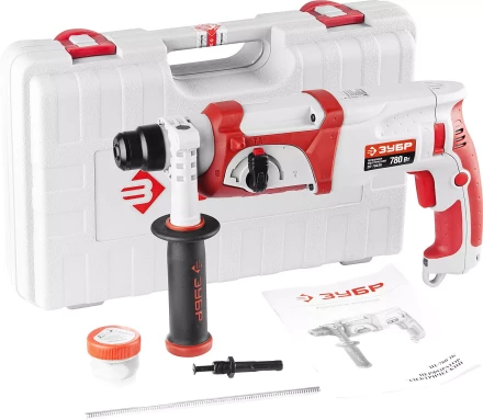 Перфоратор ЗУБР SDS-plus, реверс, 3 Дж, 0-1100 об/мин, 0-4500 уд/мин, 780Вт, кейс ЗП-780ЭК купить в Магнитогорске