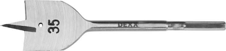 Сверло по дереву перовое, шестигранный хвостовик, DEXX 2945-35, d=35мм 2945-35 купить в Магнитогорске