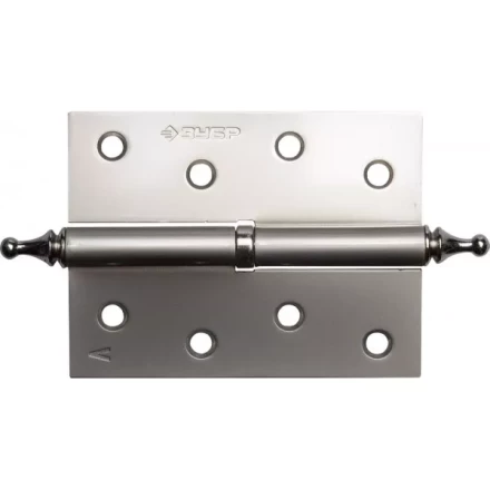 Петля дверная разъемная ЗУБР &quot;ЭКСПЕРТ&quot;, 1 подшипник, цвет мат. никель (PN), левая, с крепежом, 100х75х2,5мм,2шт 37605-100-4L купить в Магнитогорске