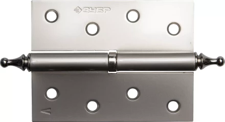 Петля дверная разъемная ЗУБР &quot;ЭКСПЕРТ&quot;, 1 подшипник, цвет мат. никель (PN), левая, с крепежом, 100х75х2,5мм,2шт 37605-100-4L купить в Магнитогорске