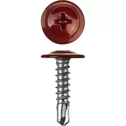 Саморезы ЗУБР с прессшайбой и сверлом по листовому металлу до 2мм, окрашенные в RAL-3005, PH2, 4,2х16мм, 500шт 300211-42-016-3005 купить в Магнитогорске